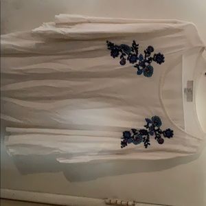 Loft - Embroidered Blouse Gently Worn